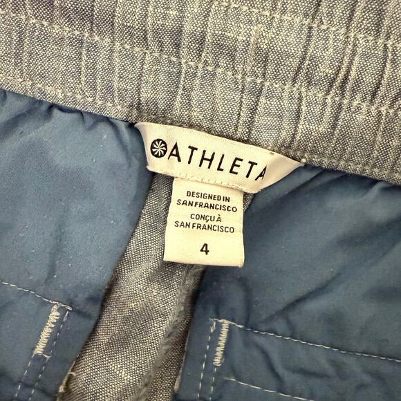 Athleta Women's Retreat Linen Jogger Blue 4 Beach Flowy Lightweight - Picture 6 of 10